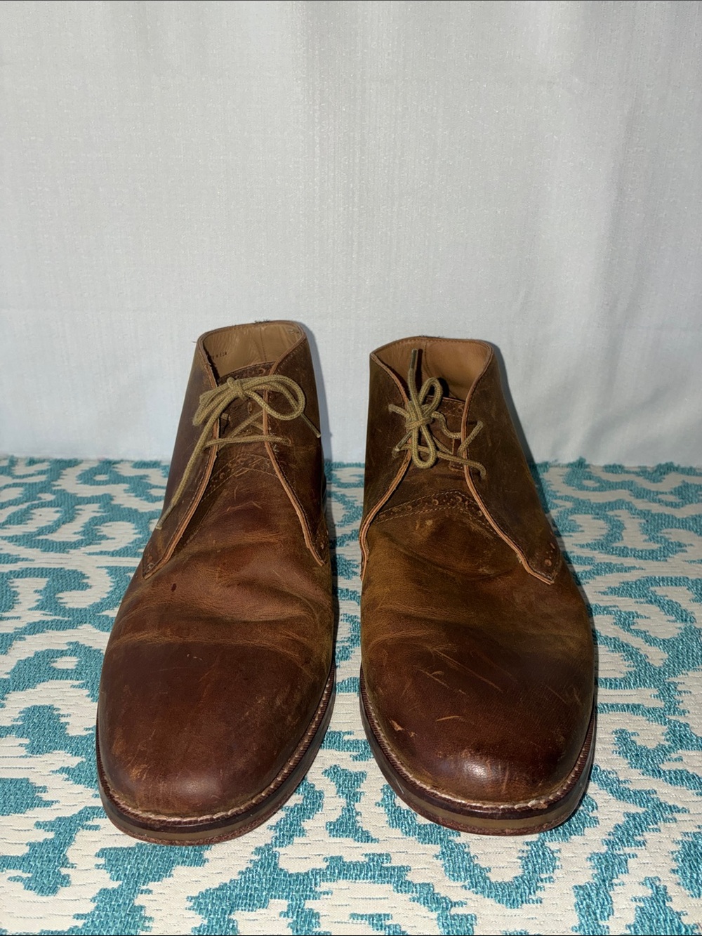 Men’s Cole Haan Brown Leather Chukka Boots with Tan Lace Tie Sz 10.5M